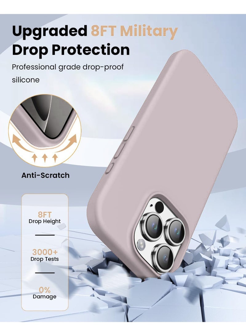 Compatible with iPhone 16 Pro Case 6.3 Inch Slim Liquid Silicone 4 Layers Soft Gel Rubber Shockproof Protective Phone Case with Anti Scratch Microfiber Lining (Pink Sand) - Image 2